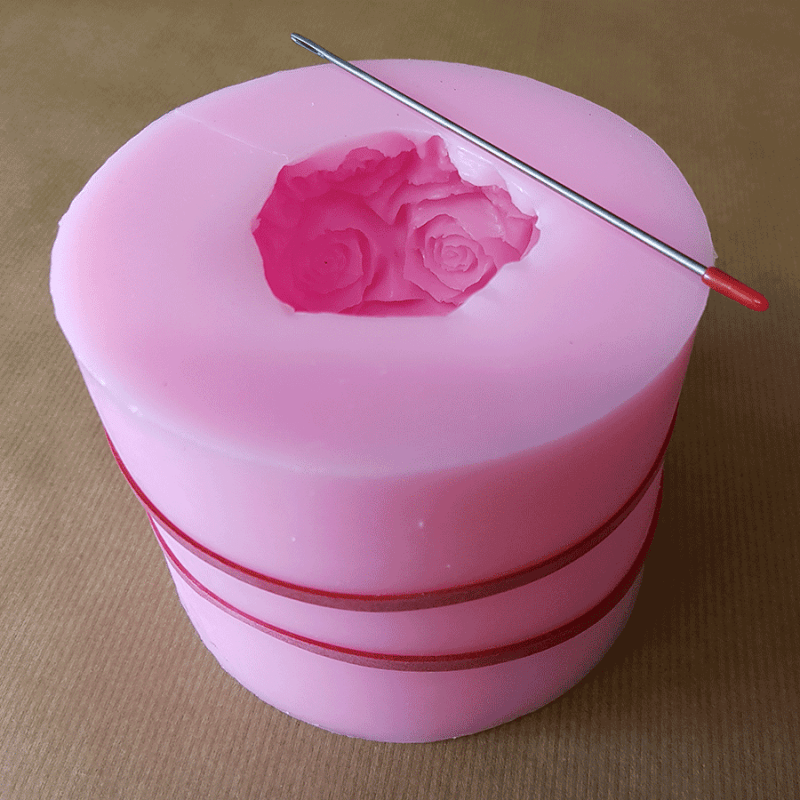 W9p4 Moule en silicone stéréoscopique en forme de rose avec bloc