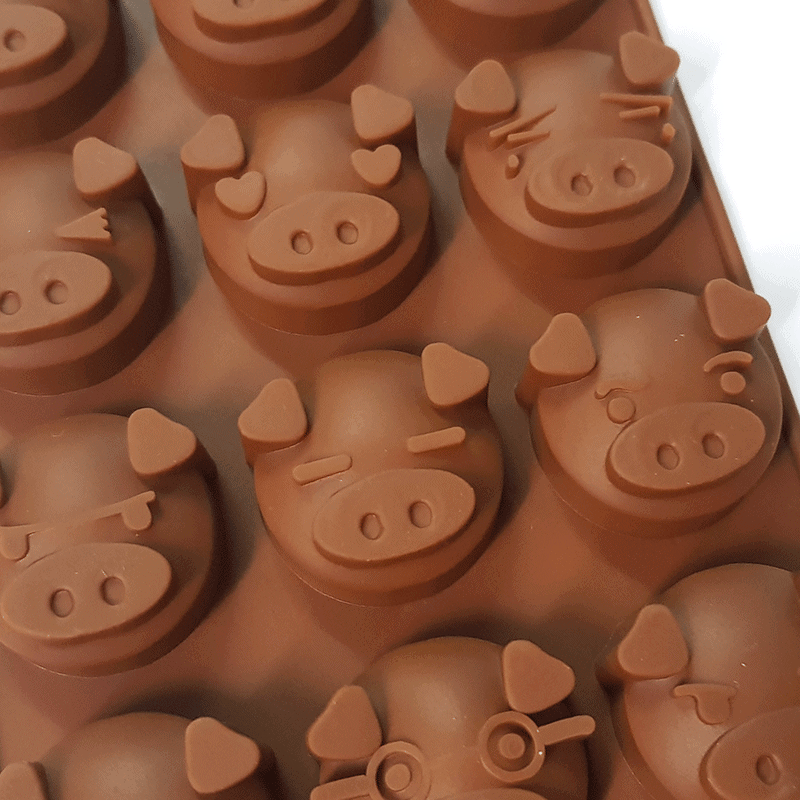 Moule silicone 15 funny pigs