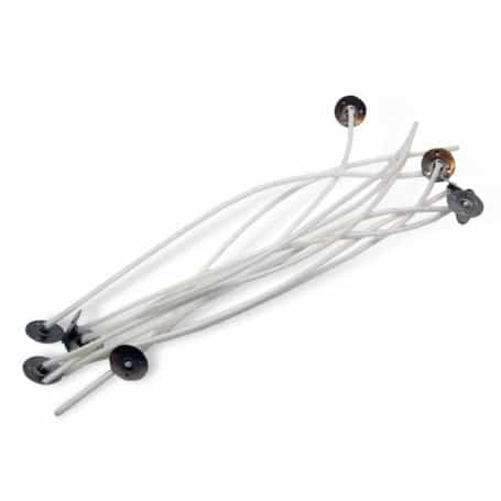 Mèches plates cirées sur socles - 18 cm